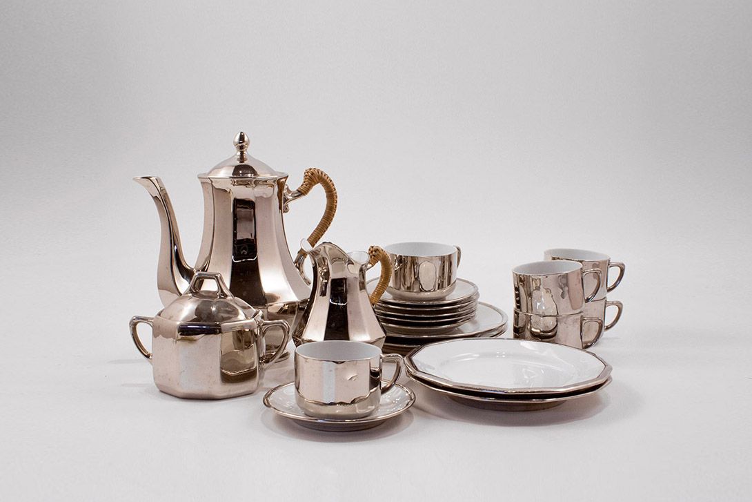 Foto Silver Porcelain Teapot
