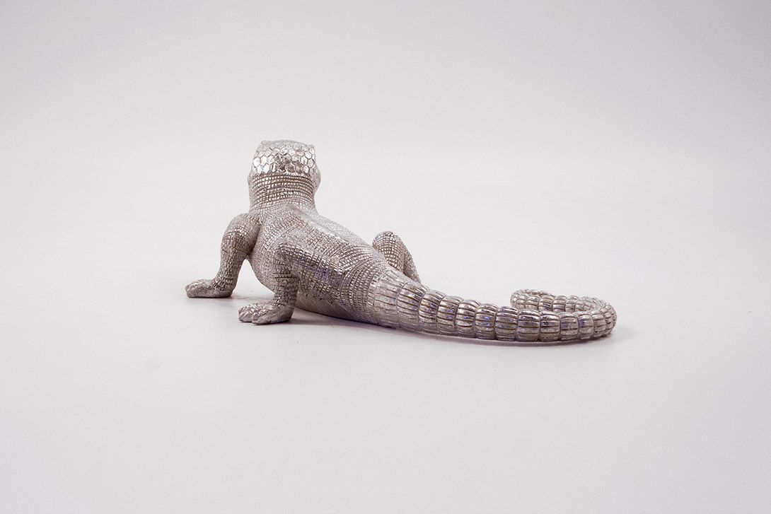 Foto Silver Ceramic Lizard h10x38x27