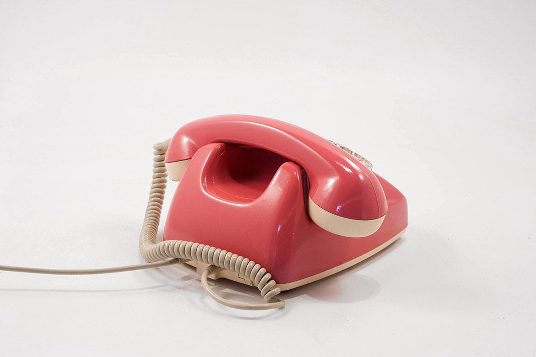 Foto Pink SEL Telephone Germany 1971