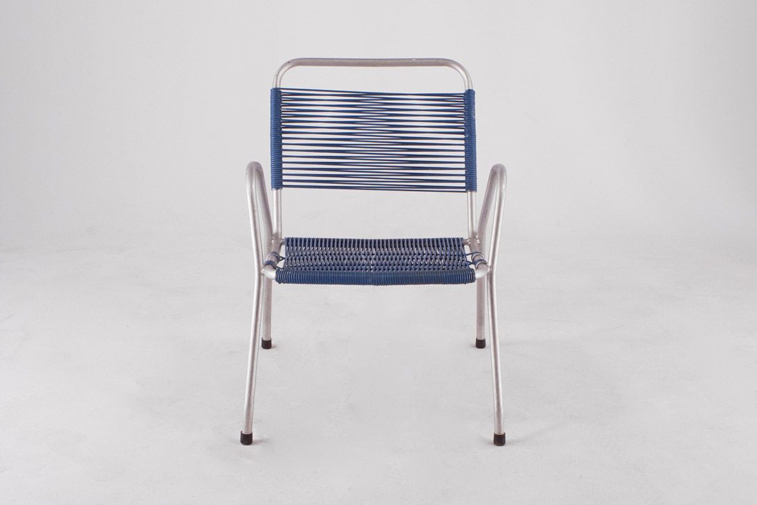 Foto Blue Rubber Cord Garden Chair