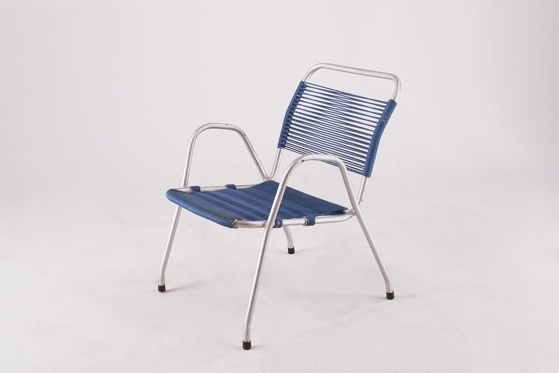 Foto Blue Rubber Cord Garden Chair