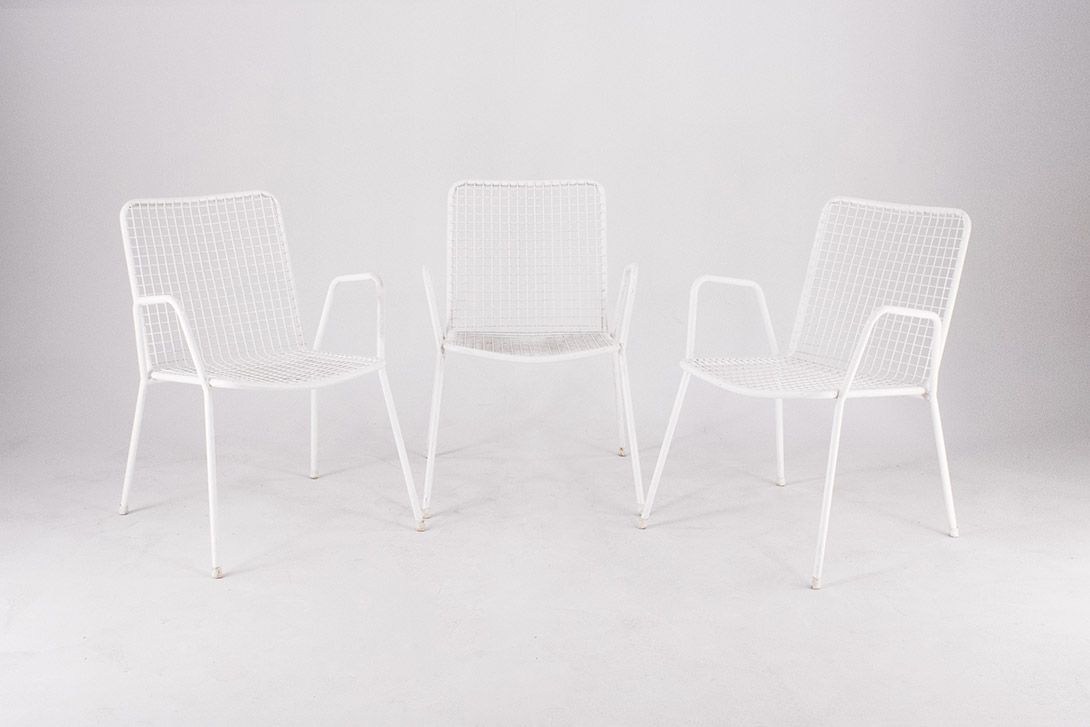 Foto White Metal Garden Chair
