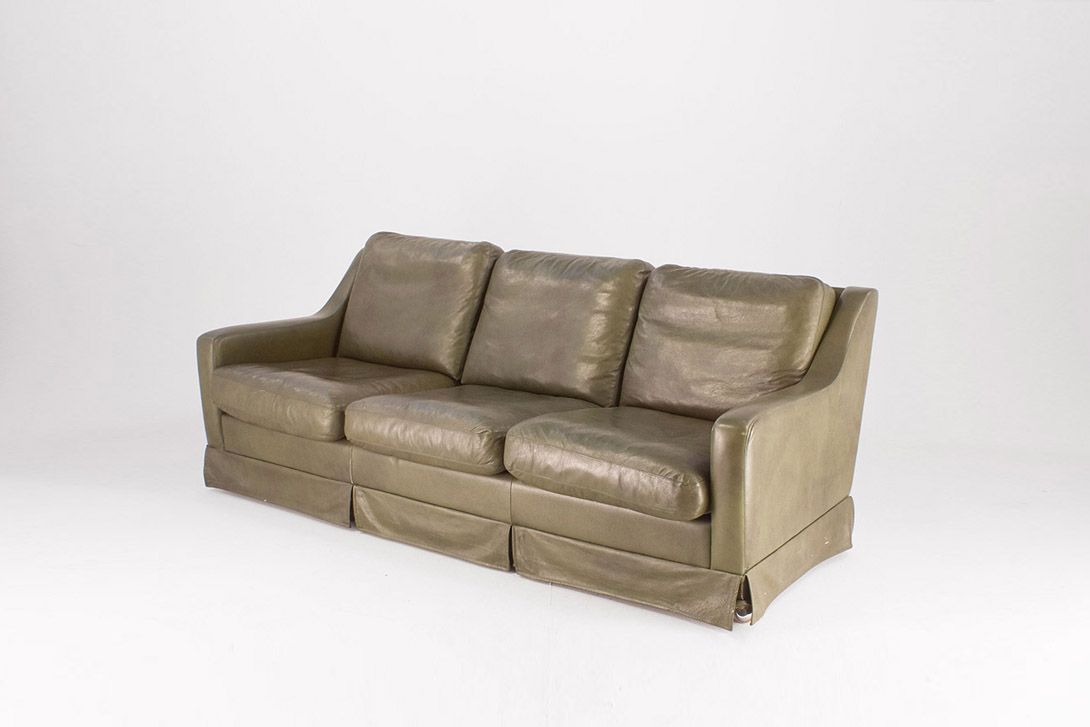 Foto Green Leather Sofa