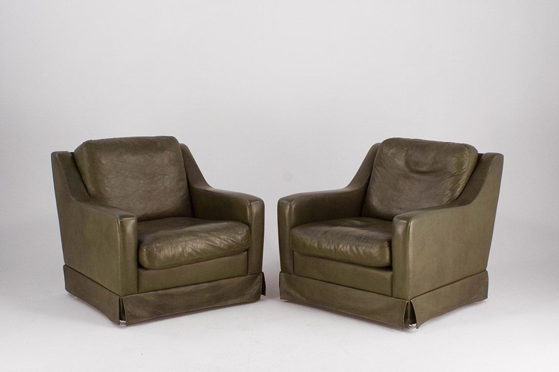 Foto Green Leather Armchair