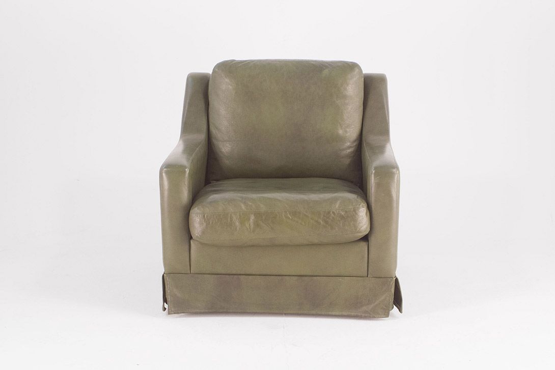 Foto Green Leather Armchair