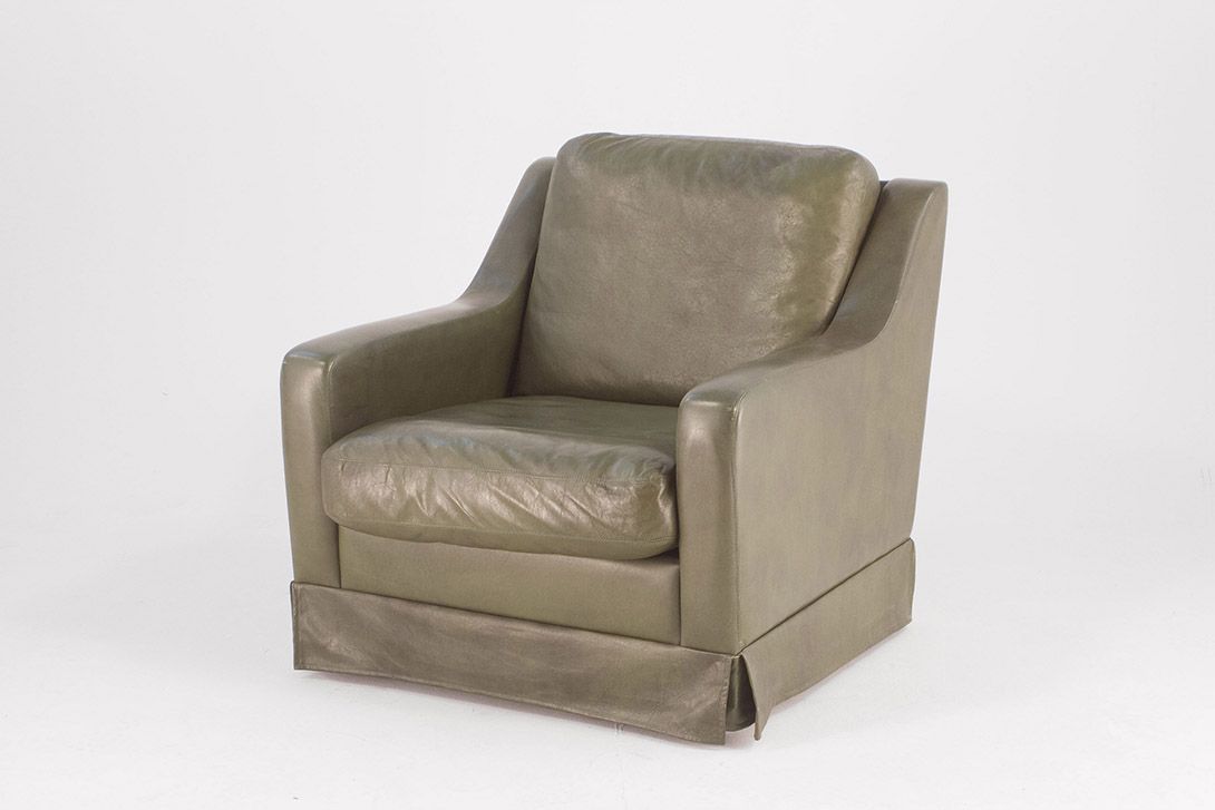 Foto Green Leather Armchair