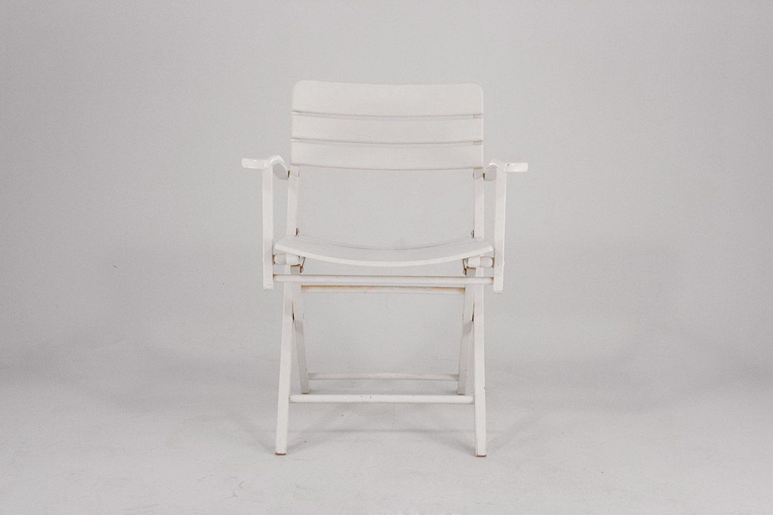 Foto White Folding Garden Chair
