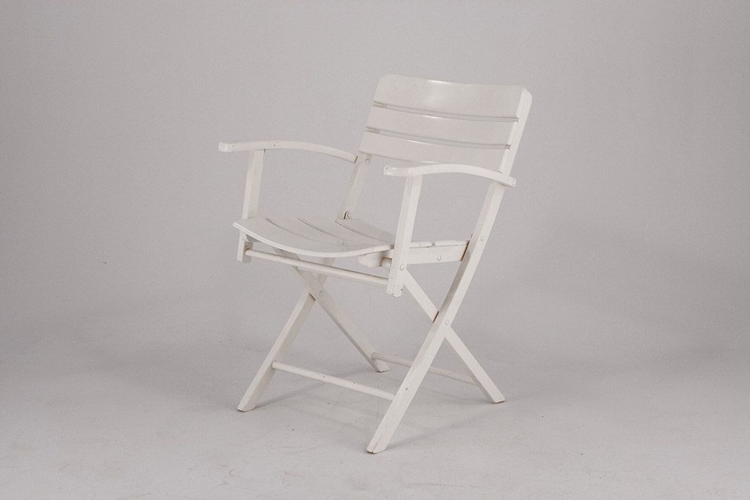 Foto White Folding Garden Chair