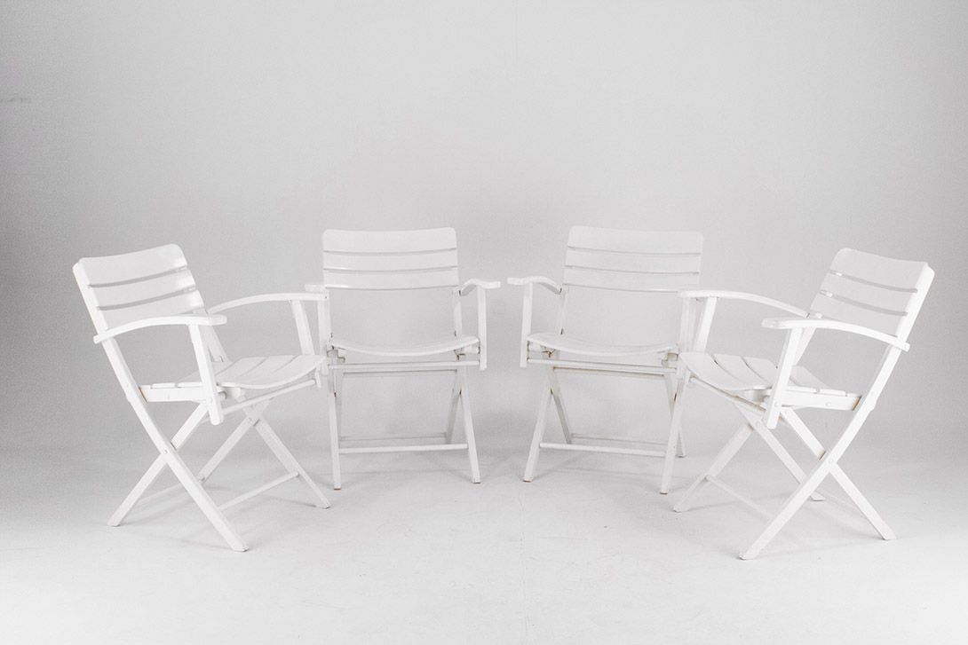Foto White Folding Garden Chair