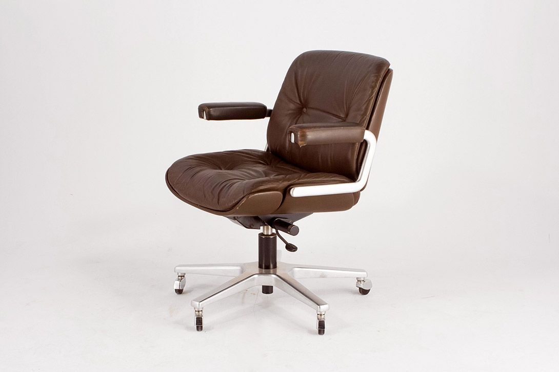 Foto Leather Swivel Chair by Karl Dittert for Stoll Giroflex