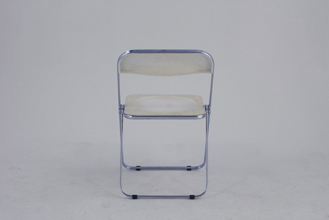 Foto Stained White Plia Folding Chair by Piretti for Castelli