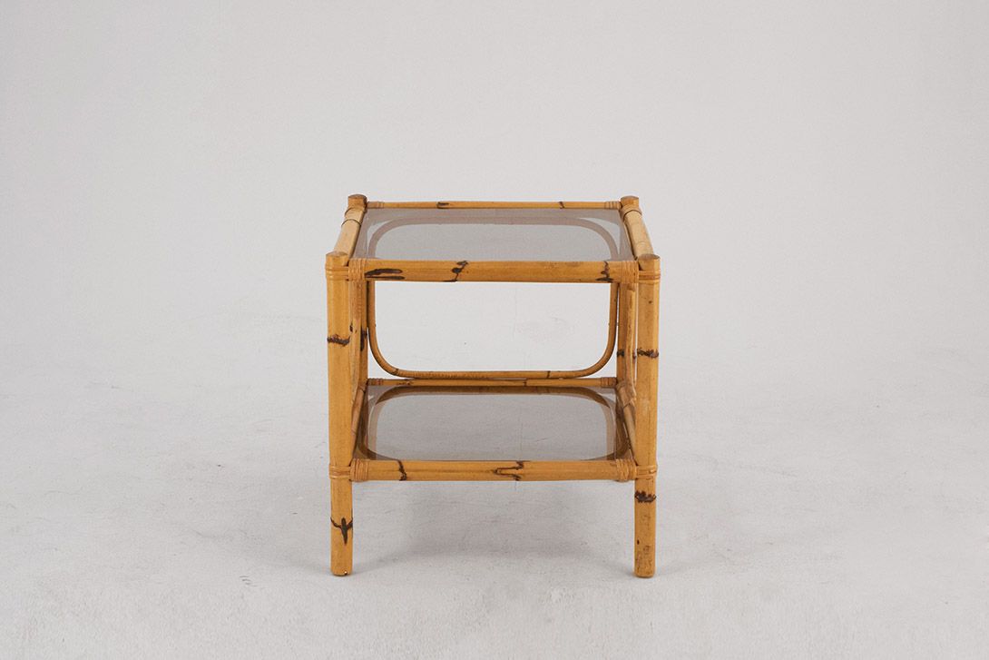 Foto Bamboo Coffee Table with Smoked Glass h52x50x45