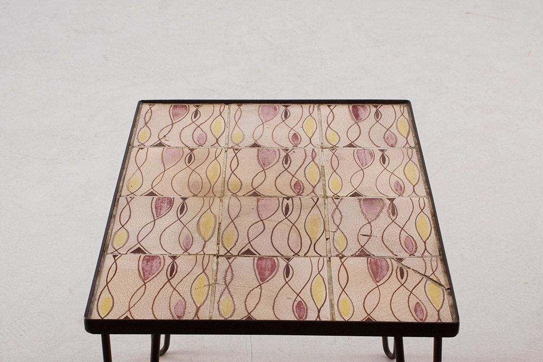 Foto Side Table with Patterned Tiles h50x55x42