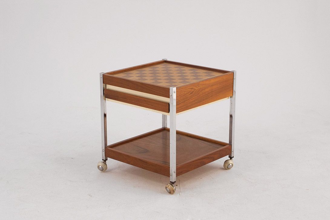 Foto Side Table with Chessboard Top h50x46x46