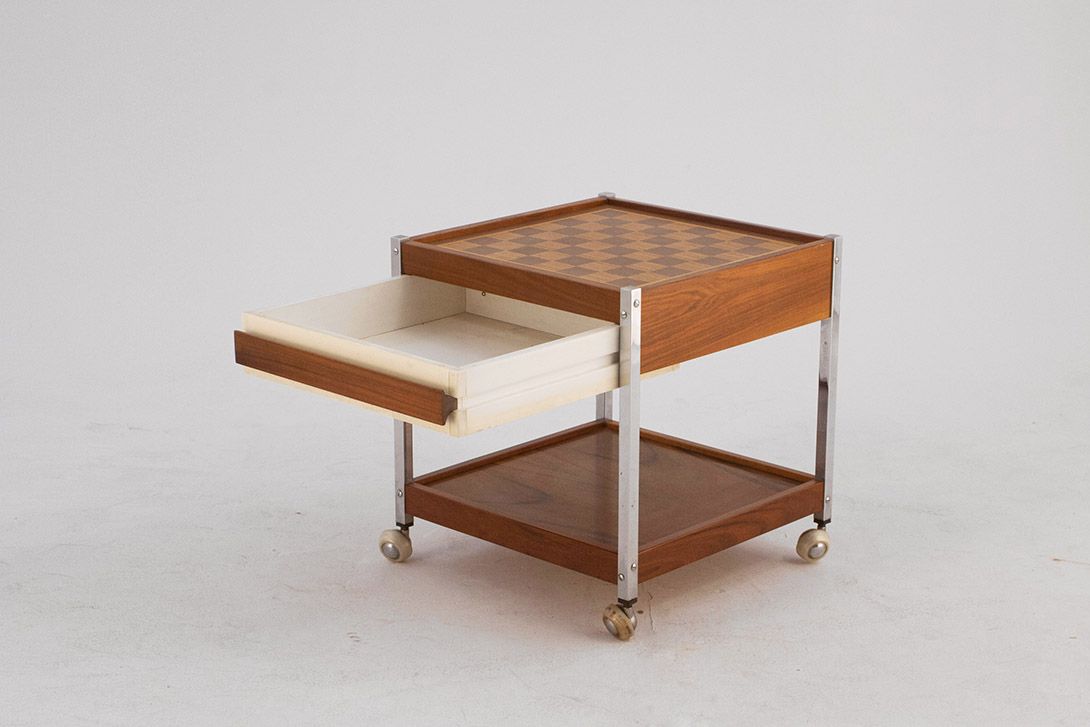 Foto Side Table with Chessboard Top h50x46x46