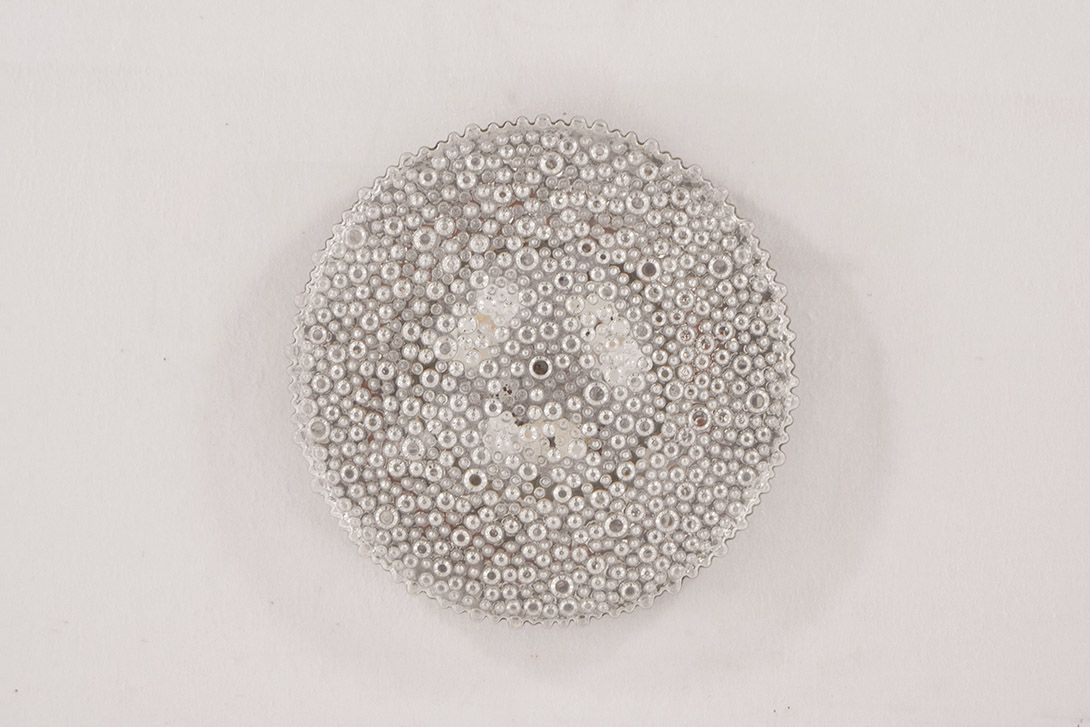 Foto Round Crystal Wall Lamp with Bubbles Germany 1965 ø50