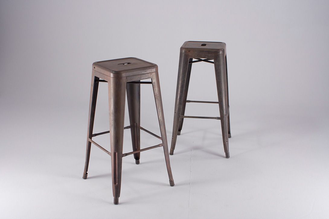 Foto Tolix Bar Stool Chocolate Brownie h76