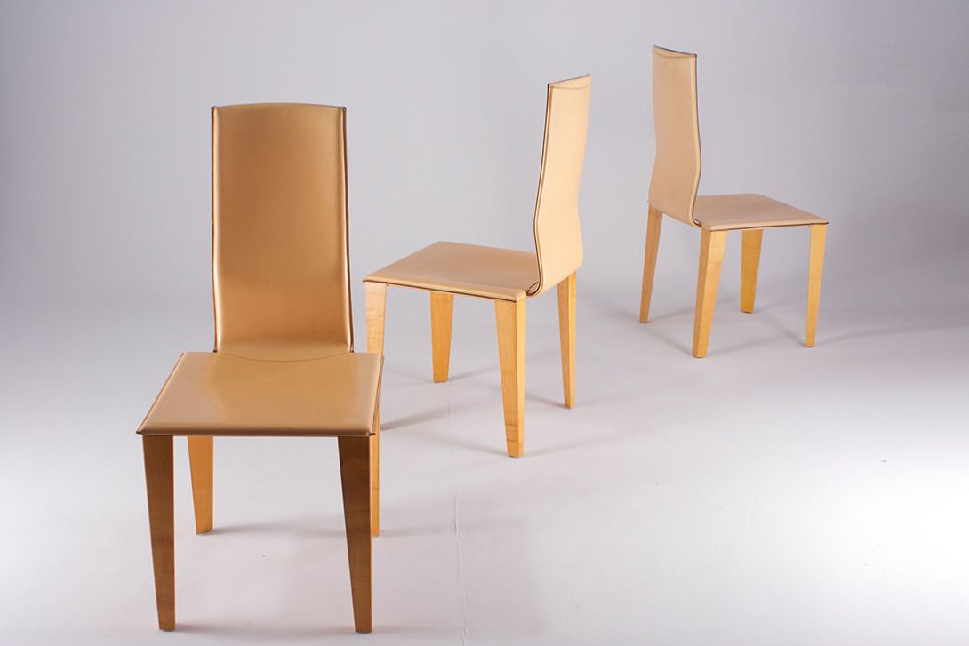 Foto Memphis Style Leather Dining Chair