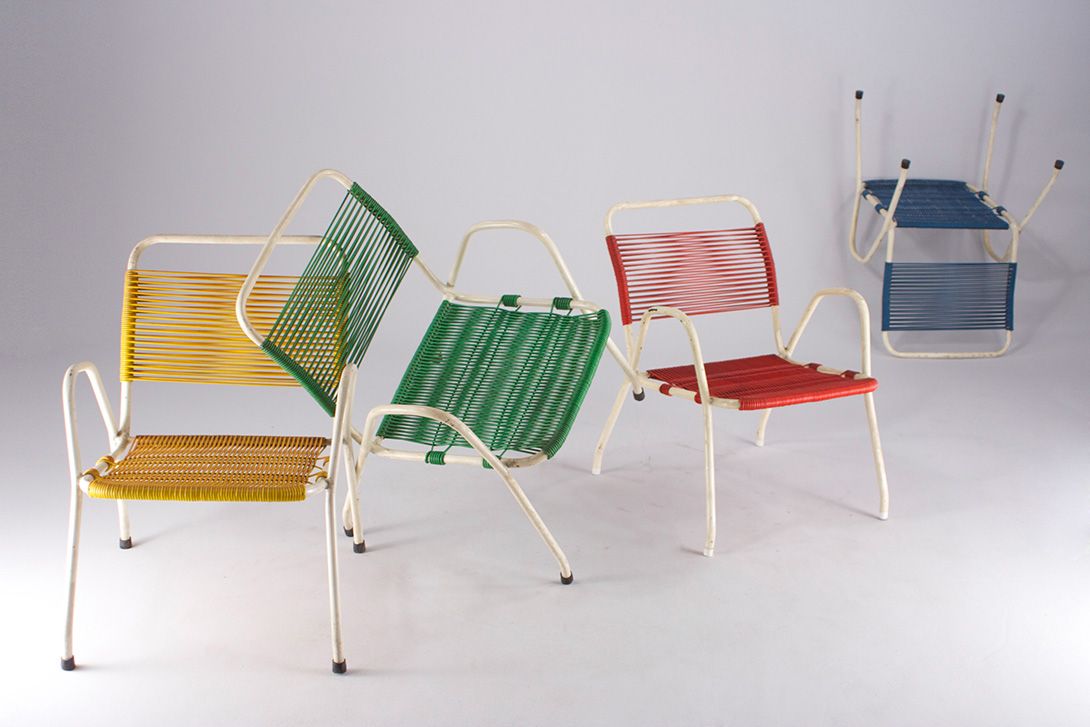 Foto Yellow Rubber Cord Garden Chair