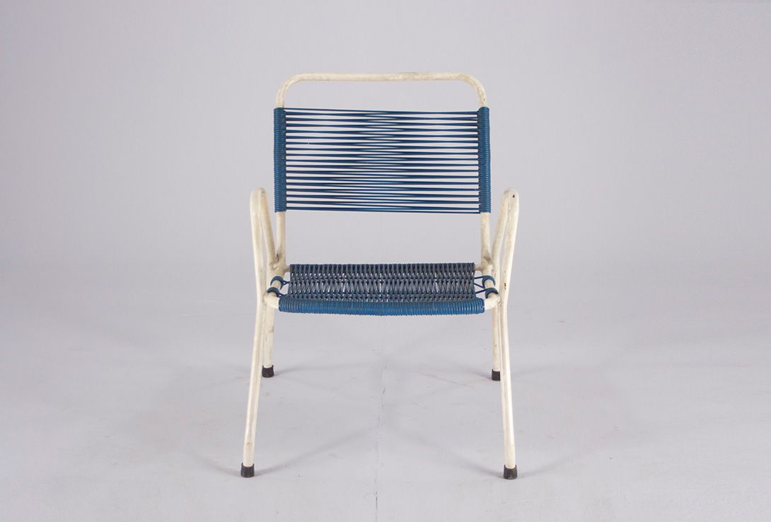 Foto Blue Rubber Cord Garden Chair