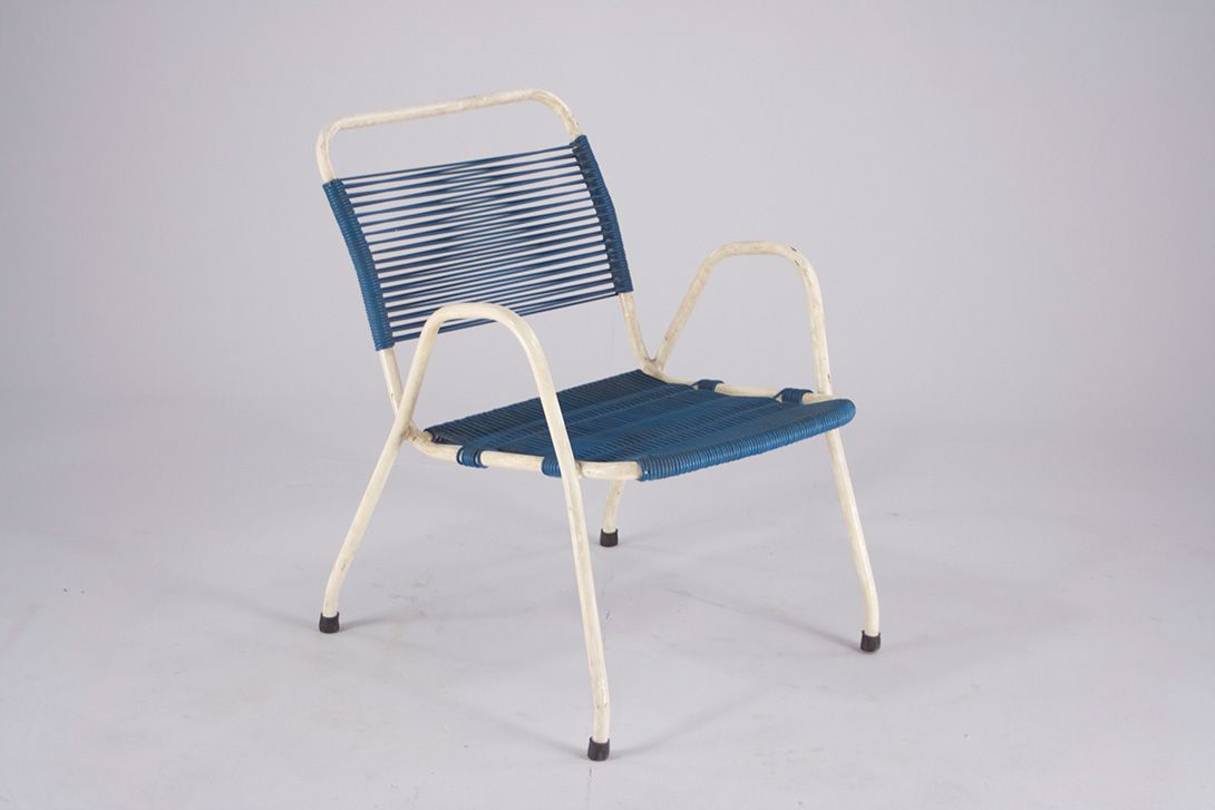 Foto Blue Rubber Cord Garden Chair