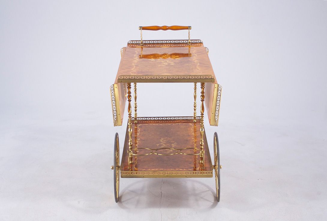 Foto Aldo Tura Creme Brulee Glossy Serving Cart with Brass h64x41x80