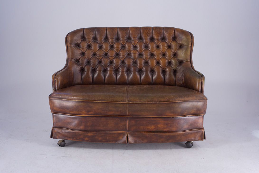 Foto Chesterfield Rusted Leather (two-seater) Sofa