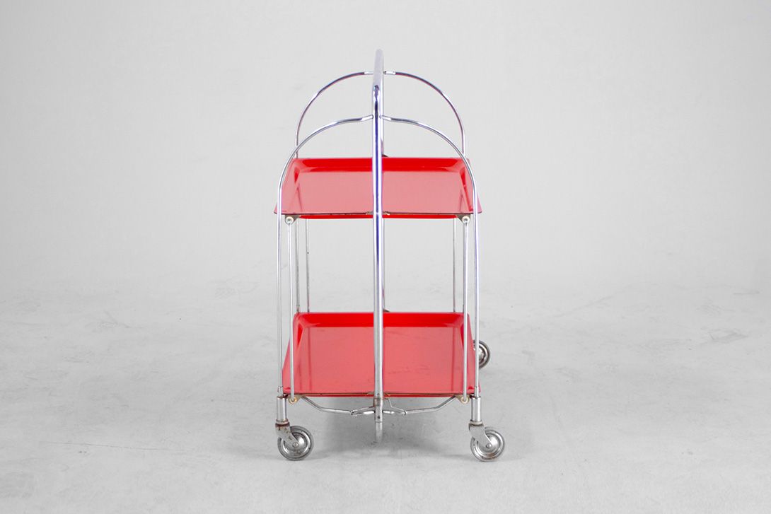 Foto Red Foldable Serving Cart h79x68x41