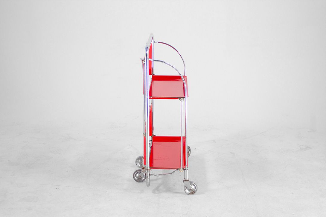 Foto Red Foldable Serving Cart h79x68x41