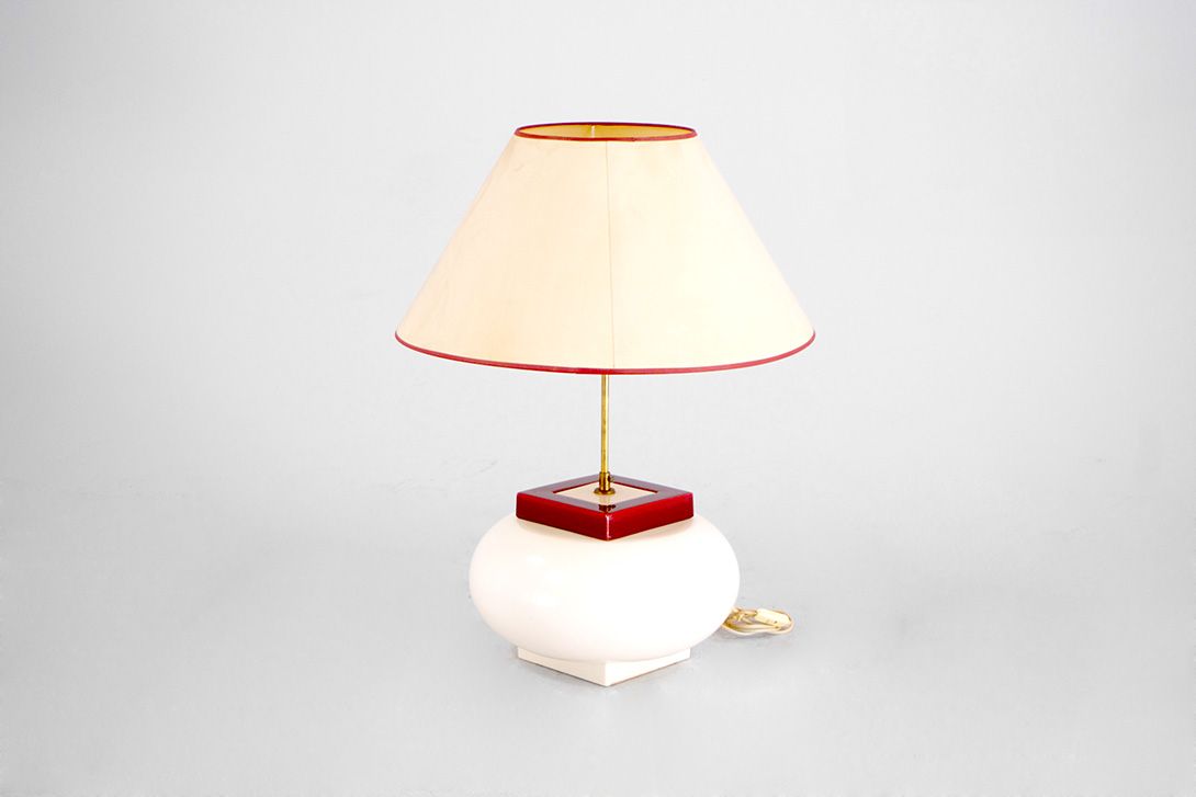 Foto White Base Nightstand Lamp h80