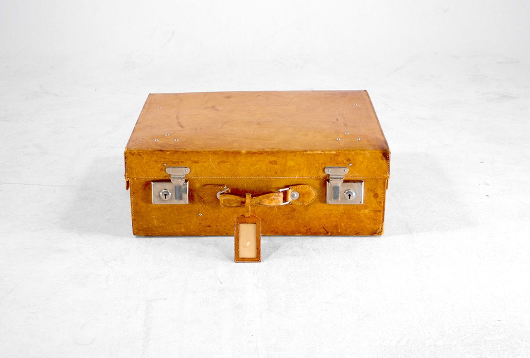 Foto Old Leather Caramel Suitcase