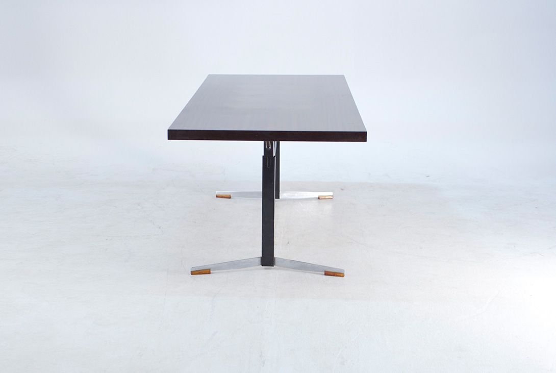 Foto Adjustable Height Wooden Coffee Table Germany 1959 h53x160x70