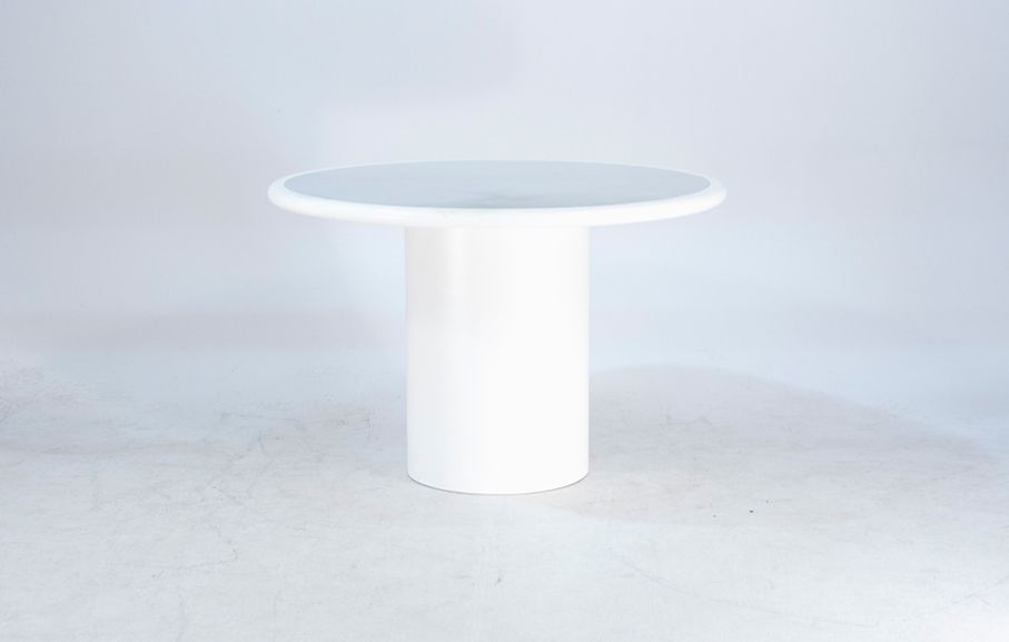 Foto Tube Base White Table Memphis Germany 1980 h72x110
