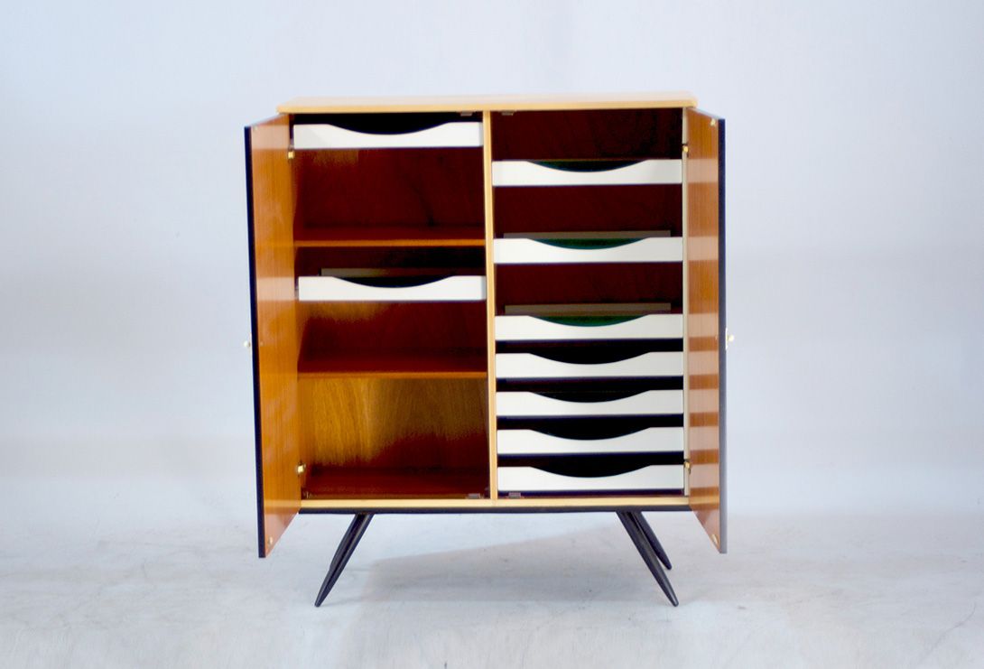 Foto Yellow Many Drawers Highboard h124x100x43