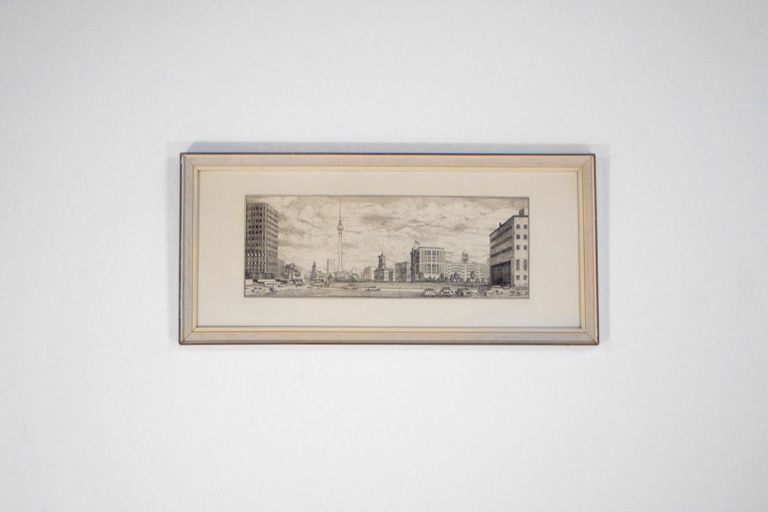 Foto Berlin TV Tower 1964 Coal Sketch 16D12