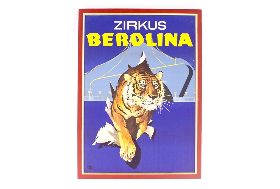 Foto Zirkus Berolina Tiger Poster Framed 38C7