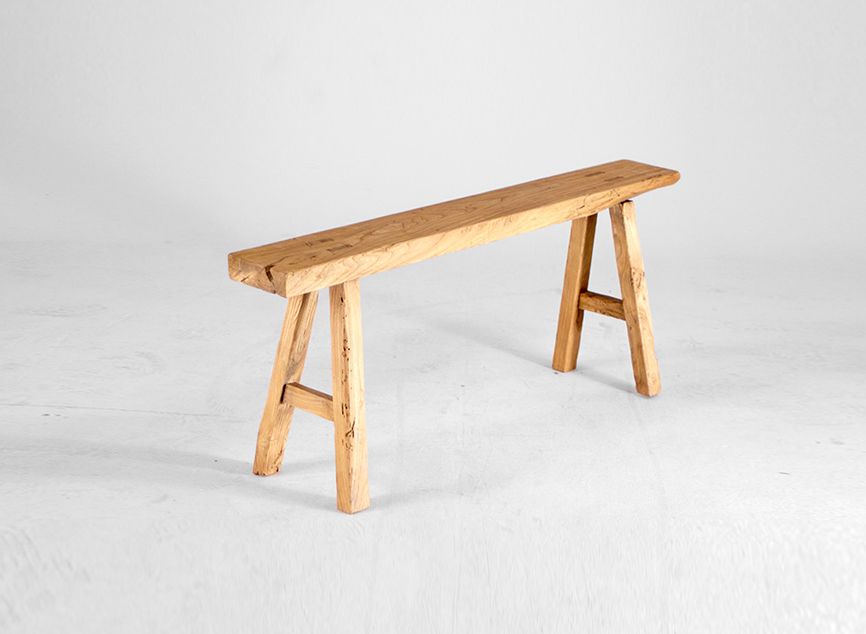 Foto Thin Wooden Bench h45x110x26