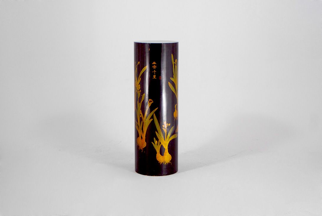 Foto Floral Chinese Antique Wooden Column 1890 h90x30cm