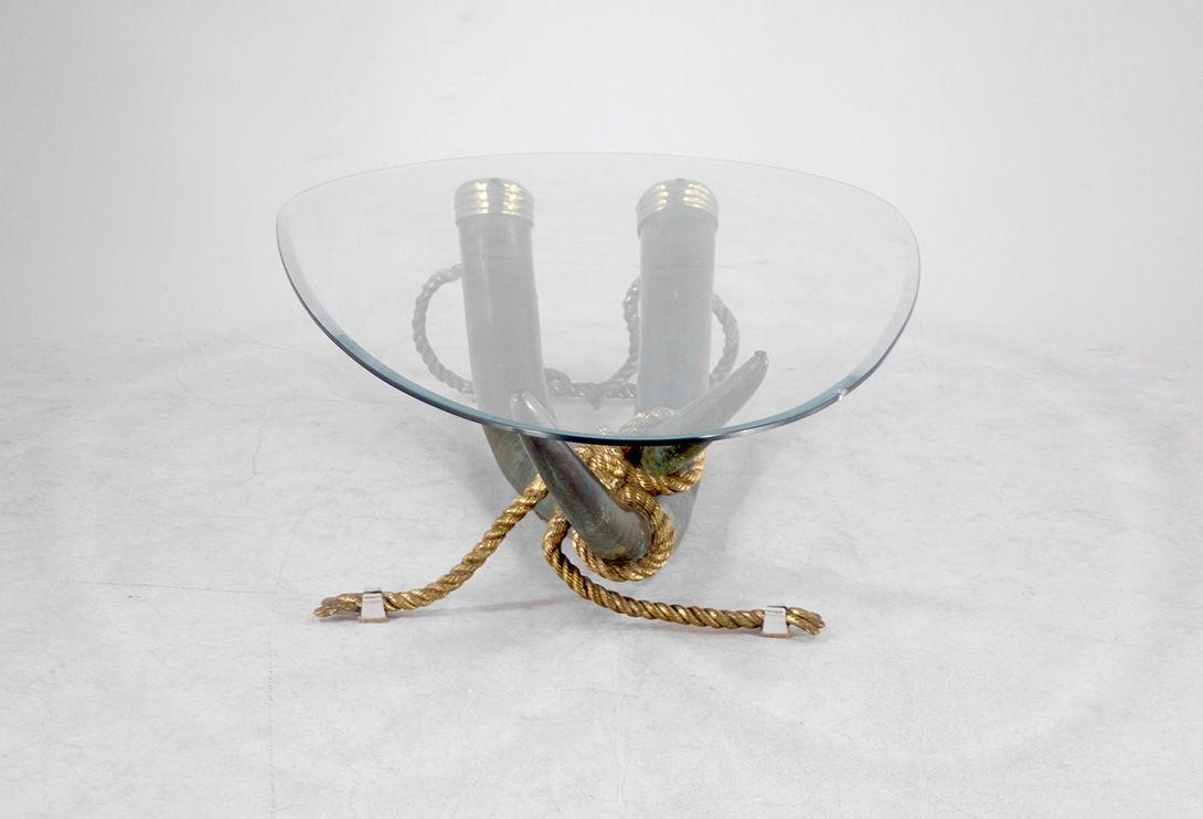 Foto Large Bronze Brass Elephant Tusk Table Base h43x167x100
