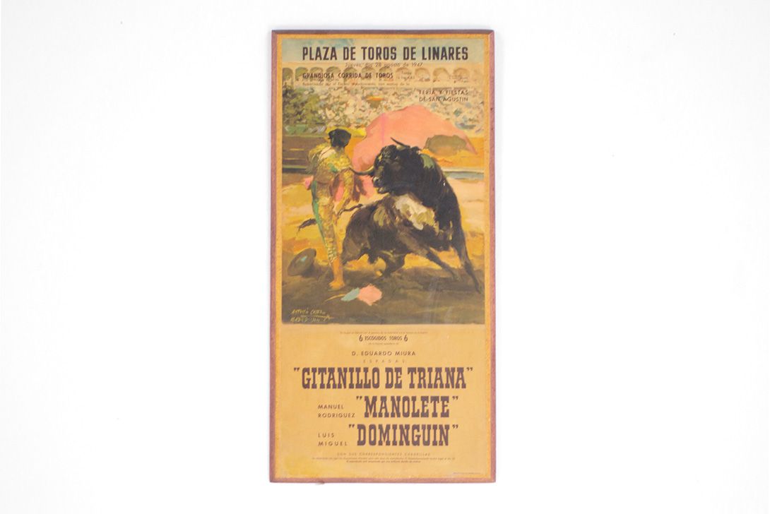 Foto Old Rodeo Poster on Wooden Frame