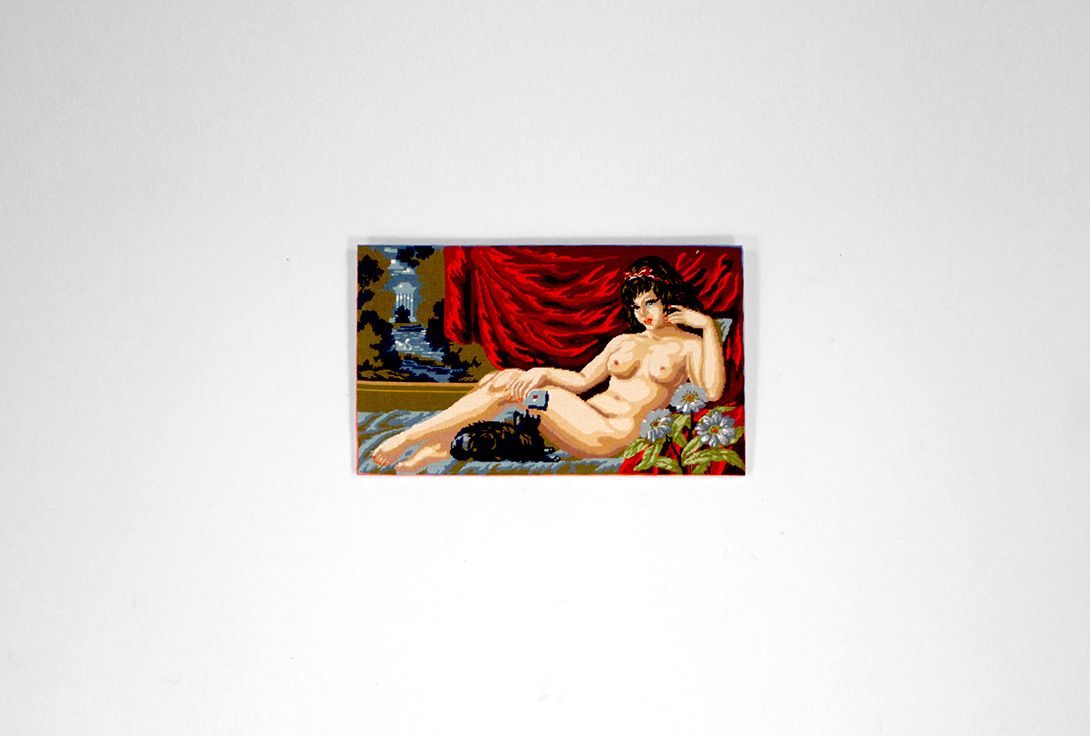 Foto Embroidery Art Hand Stitched Nude Female 20E13