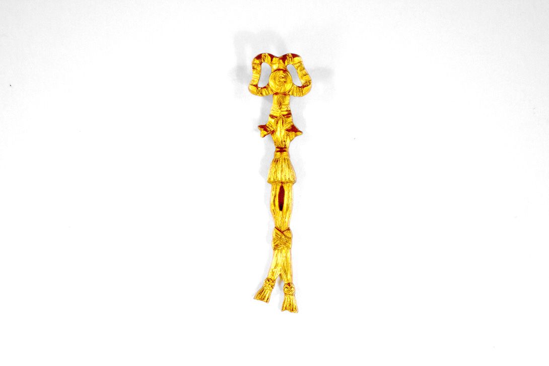 Foto Wall Hanging Golden Metal Bow h46x12 8A3