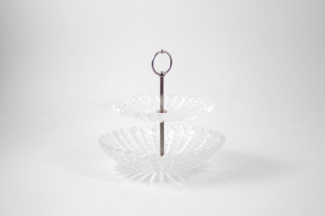 Foto Crystal Cake Stand Etagere England 1950