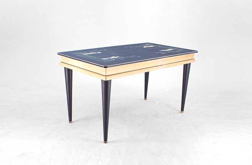 Foto Mascagni Dining Table with Painted Top Italy 1956 h80x142x81