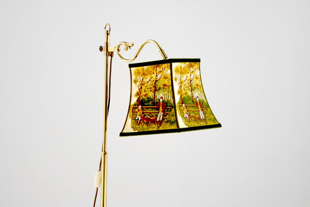 Foto Empire Brass Floor Lamp with Antique Hunters Shade h146 F2