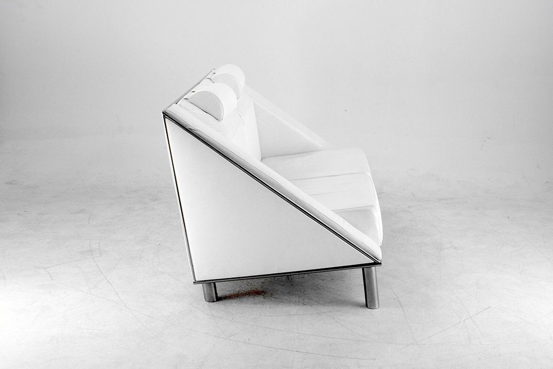 Foto White Leather Memphis Two Seater Sofa