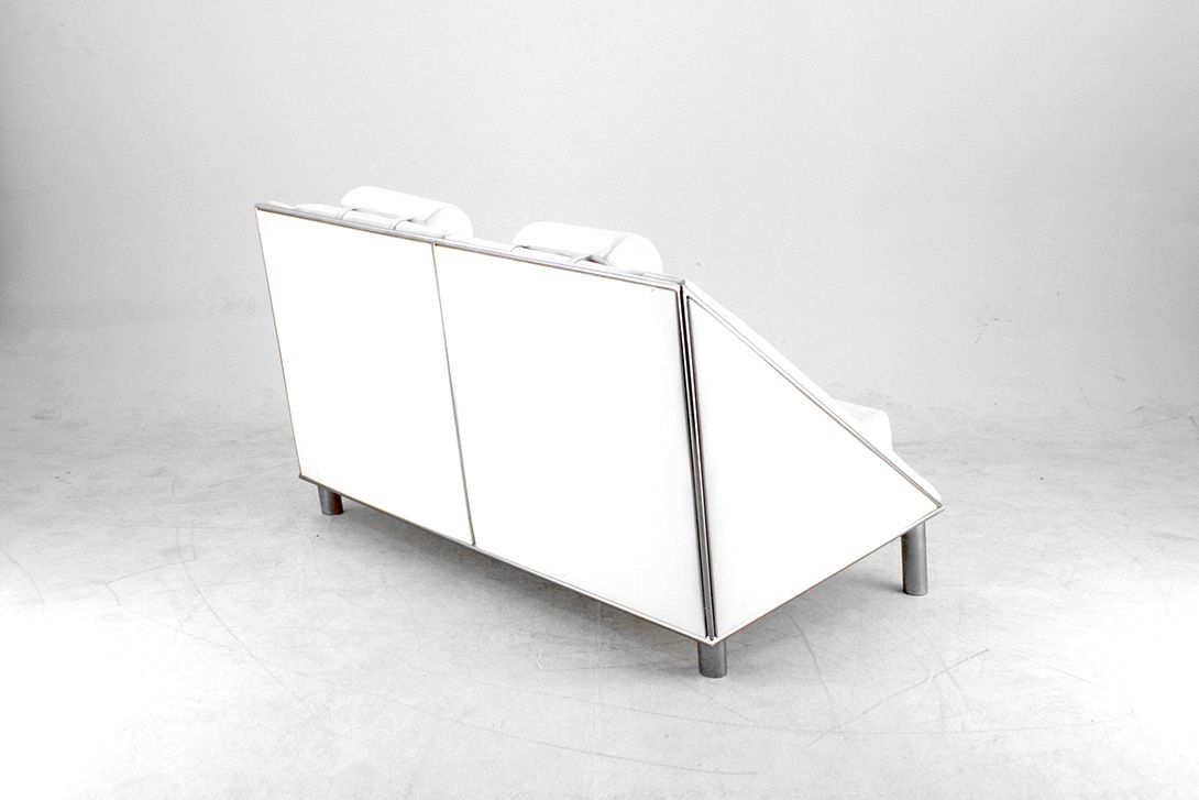 Foto White Leather Memphis Two Seater Sofa