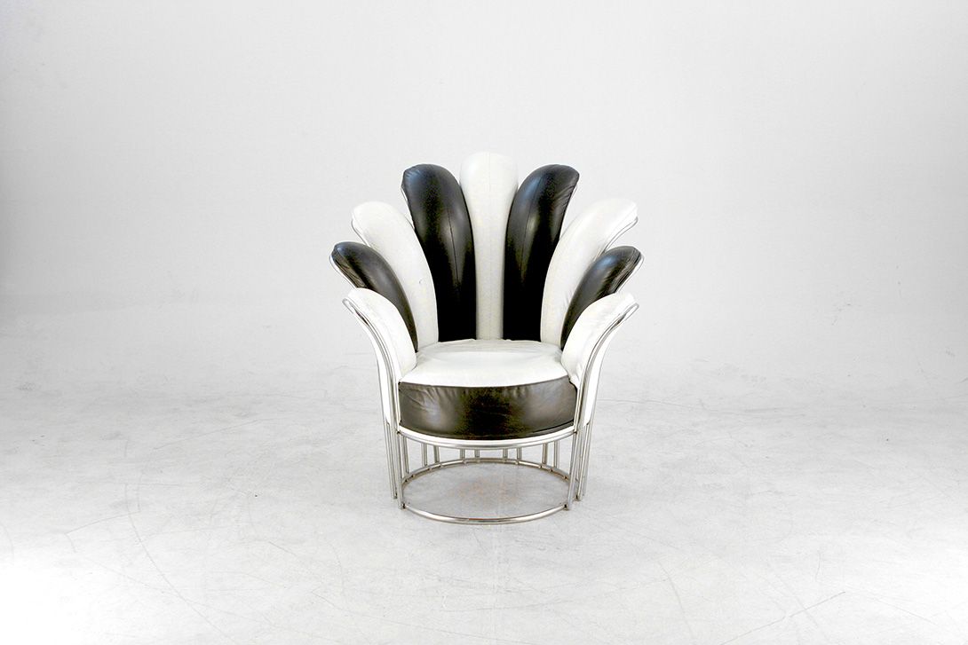 Foto Black and White Royal Flower Memphis Armchair