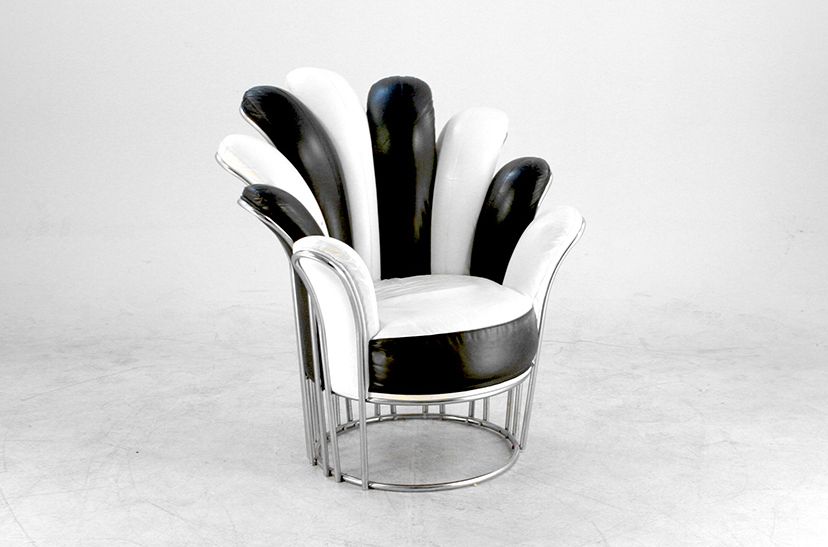 Foto Black and White Royal Flower Memphis Armchair