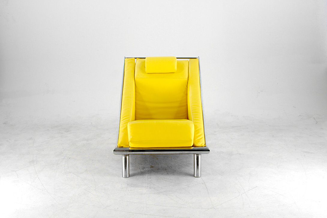Foto Yellow Leather Memphis Armchair
